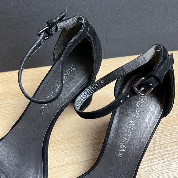 STUART WEITZMAN Nudistcurve 75 Block Heel Sandal (Women), BLACK SIZE 7 US - Picture 5 of 8